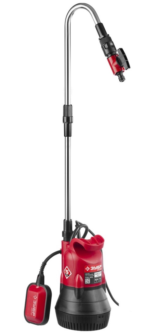 Бензоинструмент ЗУБР НПБ-300 Насос погружной (бочковой) { низкого давления, высота подачи воды 9 м, 41 л/мин, 300 Вт, провод 10 м }