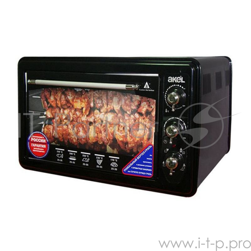 Жарочный шкаф AKEL AF-740 черный 36 л, терморег., таймер, гриль, ТЭН повышенной мощности