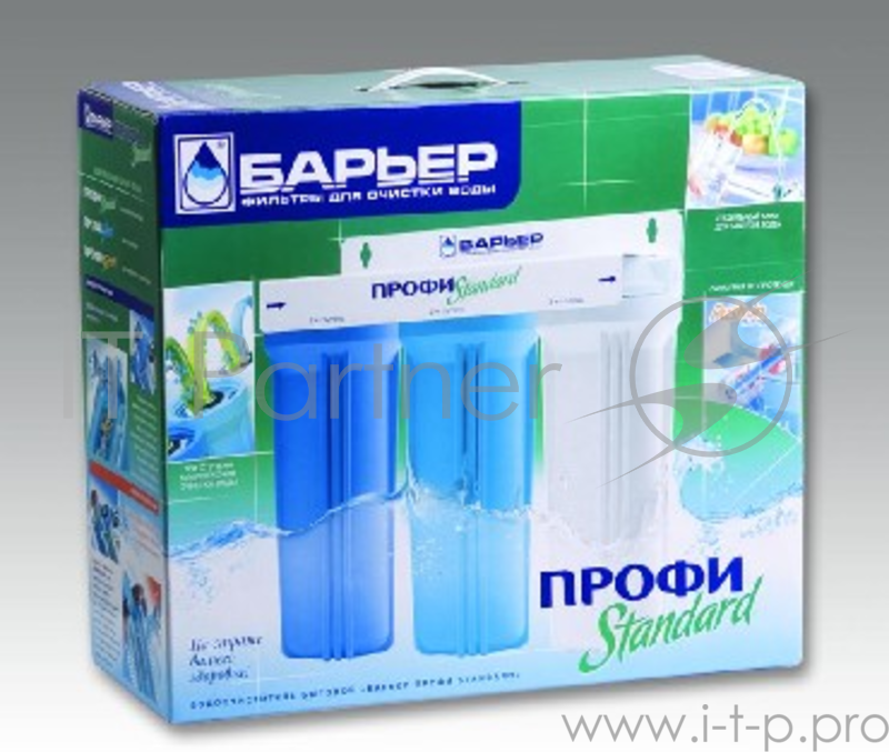 БАРЬЕР ПРОФИ STANDART (тройка+кран) Базовая, трёхступенчатая очистка водопроводной воды от активного хлора,органических и хлорорганических соединений,тяжёлых металлов и др. вредных веществ.мах.давление 7 атм, расход 2л/мин, ресурс - 10.000 л.