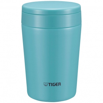 Термоконтейнер для первых или вторых блюд Tiger MCL-A038 Mint Blue, 0.38 л (цвет мятно-голубой, горловина 7 см, конусообразная форма)