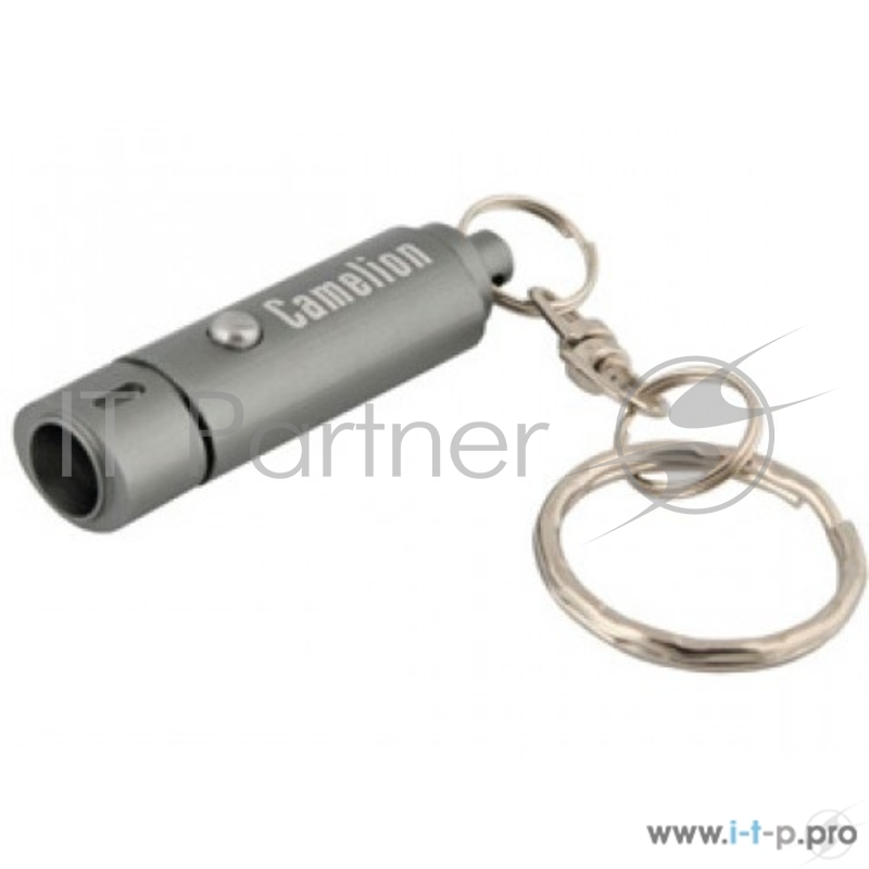 Фонарь Camelion LED08-1R (фонарь-брелок, металлик, овал, 1 LED, 3xG3 в компл., алюм, блистер)