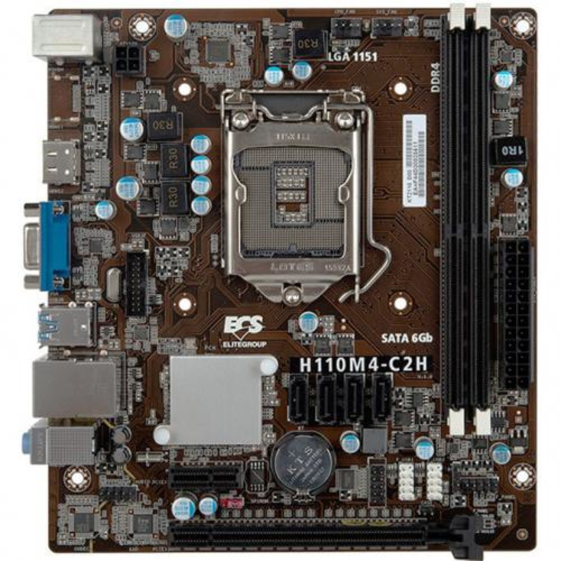Материнская плата H110M4-C2H, Socket 1151, Intel®H110, 2xDDR4-2133, D-SUB+HDMI, 1xPCI-Ex16, 1xPCI-Ex1, 4xSATA3, 6 Ch Audio, GLan, (2+4)xUSB2.0, (2+2)xUSB3.0, 2xPS/2, mATX, OEM {20}