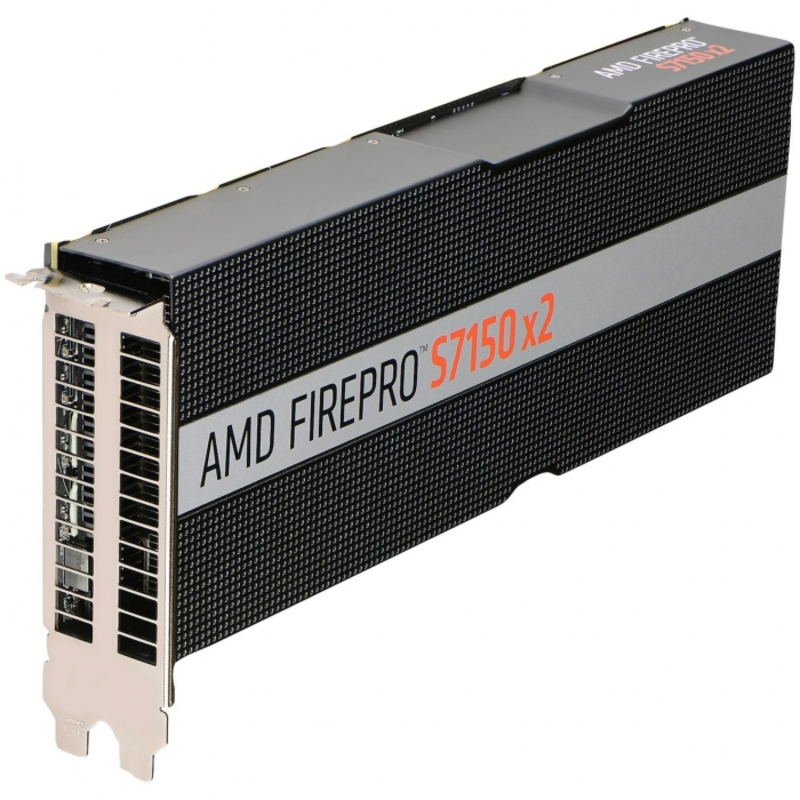 100-505722 FirePro S7150x2 16GB GDDR5, PCIe 3.0 Standard Airflow Brown Box