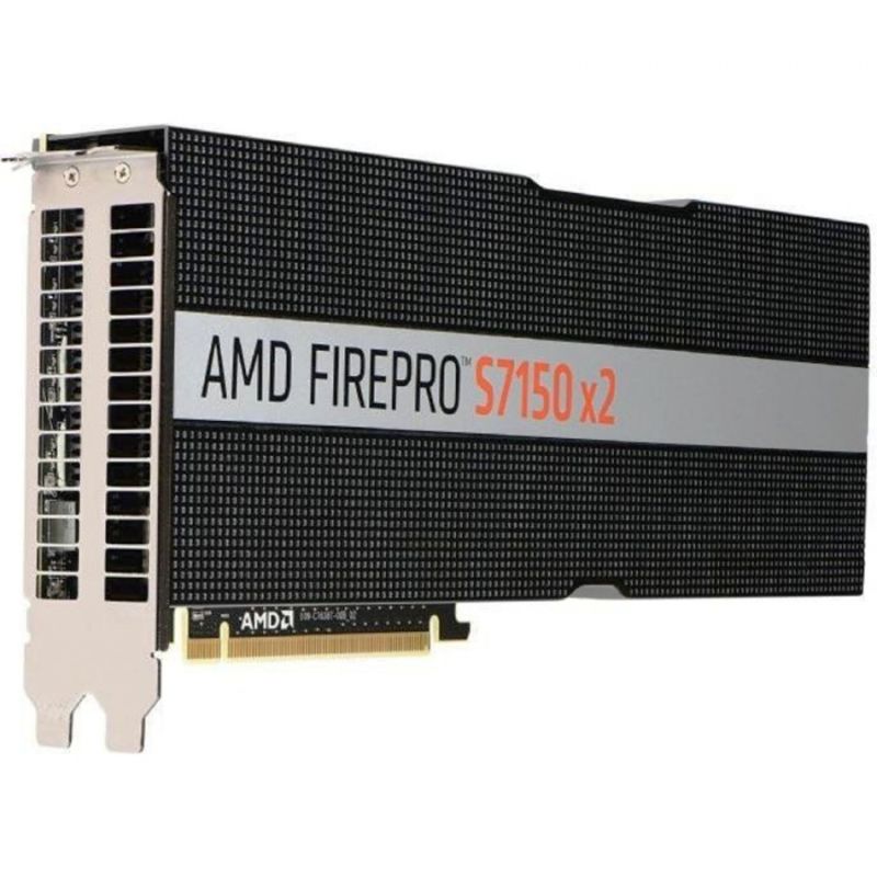 100-505722 FirePro S7150x2 16GB GDDR5, PCIe 3.0 Standard Airflow Brown Box