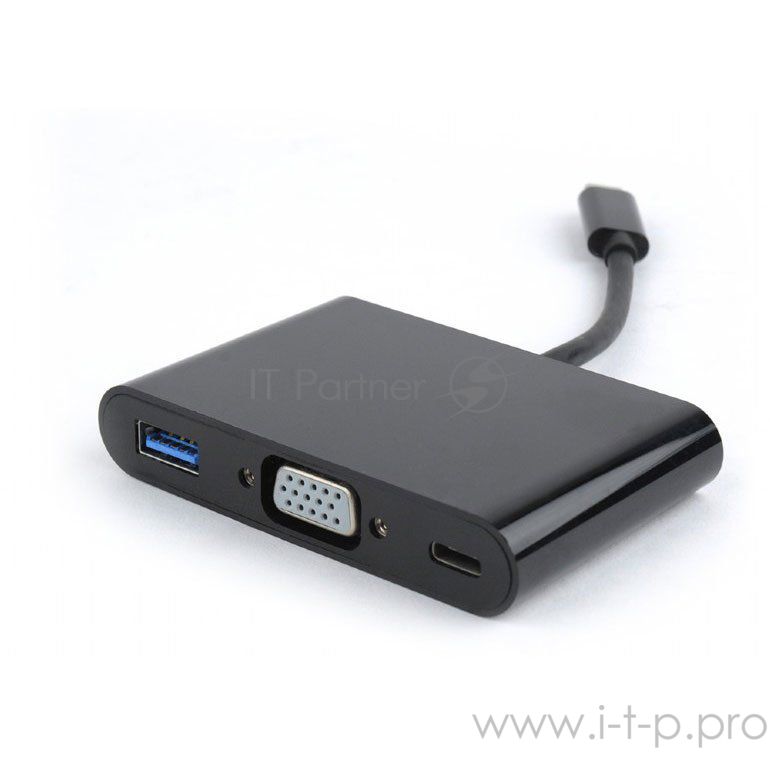 Переходник Cablexpert Переходник USB Type-C/VGA + USB3 + подзарядка USB-C, 15см (A-CM-VGA3in1-01)