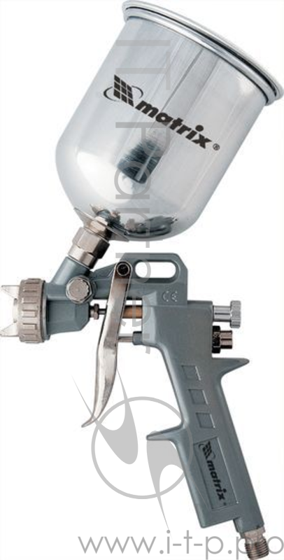 Краскопульт пневматический MATRIX 57314 краскораспылитель пневмат. с верхним бачком v= 0.6л + сопла