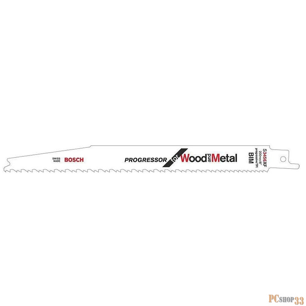 Полотно для сабельной пилы BOSCH S 3456 XF (2.608.654.405) дер/мет 200мм, BIM, 6-12зуб/дюйм, 2шт.