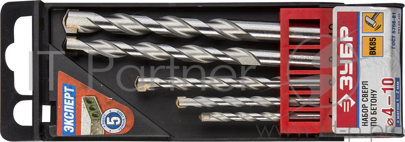 Набор сверл ЗУБР 29140-H5 сверла ЭКСПЕРТ ударные 4-5-6-8-10мм пластиковый бокс 5шт.