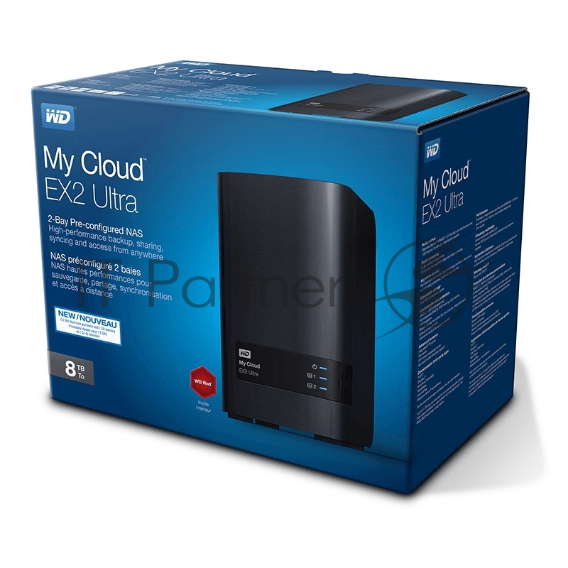 Дисковый массив Western Digital WDBSHB0080JCH-EEUE My Cloud EX2 Ultra 4Tb Сетевое хранилище 2xHDD 3,5