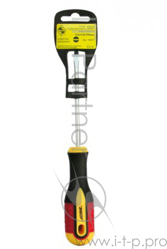 Отвертка ЭНКОР 19610 шлиц 0.5x3.0х75мм трехкомпонентная рукоятка