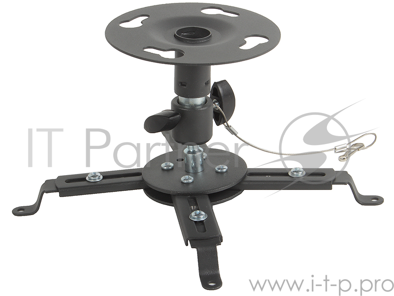 Крепление потолочное Kromax PROJECTOR-30 серый для проектора, 2 ст свободы, наклон 30°, вращение на 360°, от потолка 125 мм, нагрузка до 10 кг