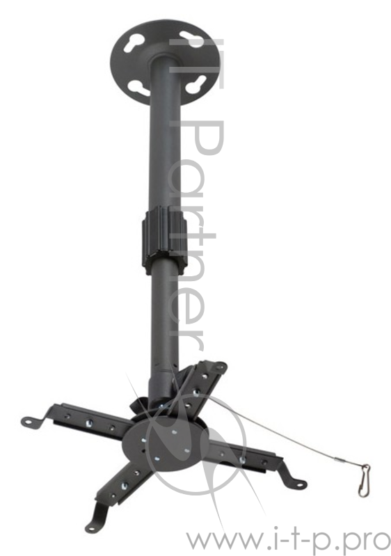 Крепление потолочное Kromax PROJECTOR-300 серый для проектора, 2 ст свободы, наклон 30°, вращение на 360°, от потолка 650-1100 мм, нагрузка до 10 кг