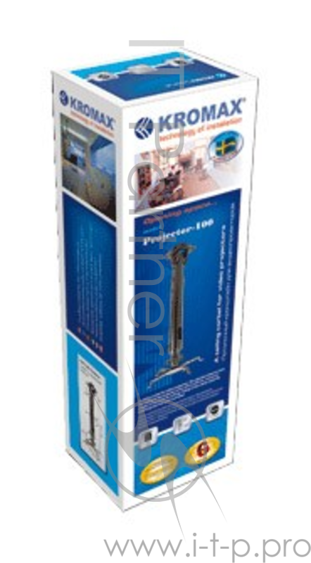 Крепление потолочное Kromax PROJECTOR-100 серый для проектора, 3 ст свободы, наклон 30°, вращение на 360°, от потолка 470-670 мм, нагрузка до 20 кг