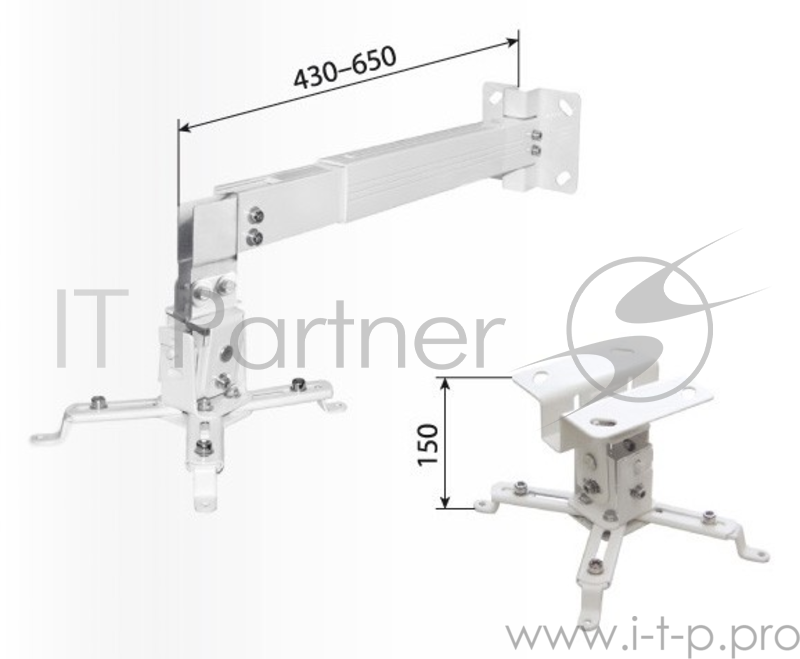 Кронштейн для проектора Arm Media PROJECTOR-3 белый макс.20кг потолочный фиксированный