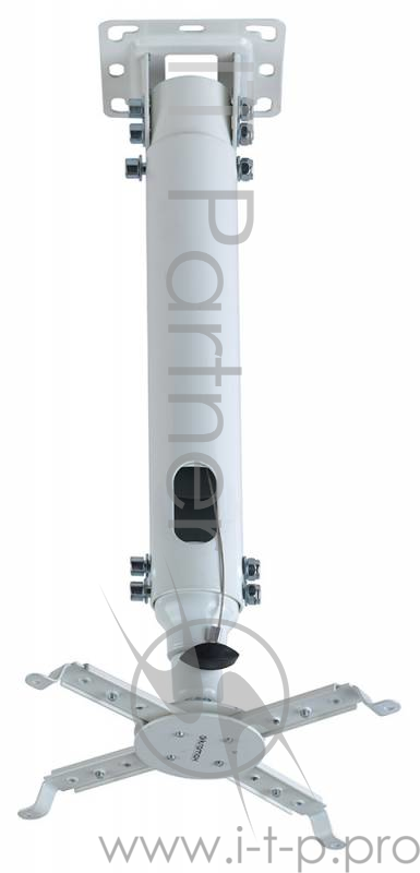 Крепление потолочное Kromax PROJECTOR-100 белый для проектора, 3 ст свободы, наклон 30°, вращение на 360°, от потолка 470-670 мм, нагрузка до 20 кг