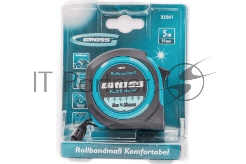 Рулетка GROSS 32561 komfortabel 5м х 19мм обрезиненный корпус