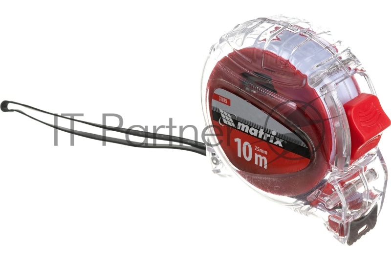 Рулетка MATRIX 31075 crystal 10м х 25мм корпус из поликарбоната
