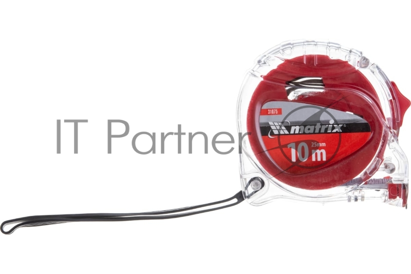 Рулетка MATRIX 31075 crystal 10м х 25мм корпус из поликарбоната