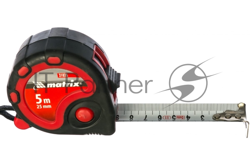 Рулетка MATRIX 31035 status 3 fixations 5мх25мм двухкомпонентный корпус 3 фиксации ленты