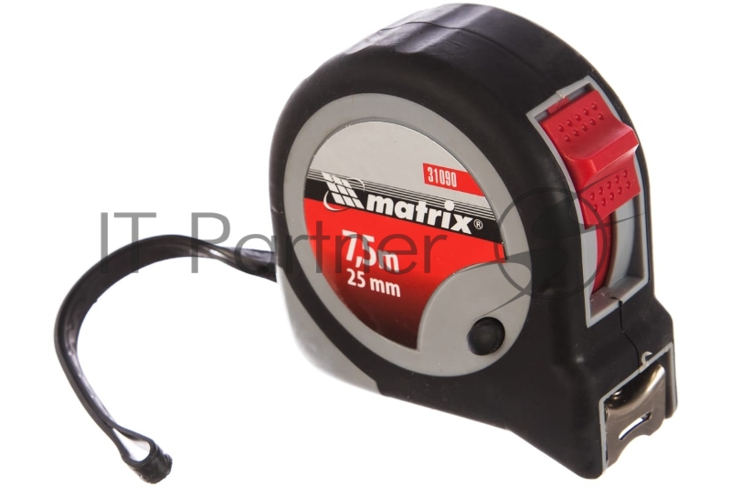 Рулетка MATRIX 31090 continuous fixation 7.5мх25мм обрезиненный корпус плавная фиксация