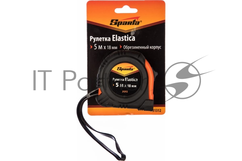 Рулетка SPARTA 31312 elastica 5 мх18мм обрезиненный корпус