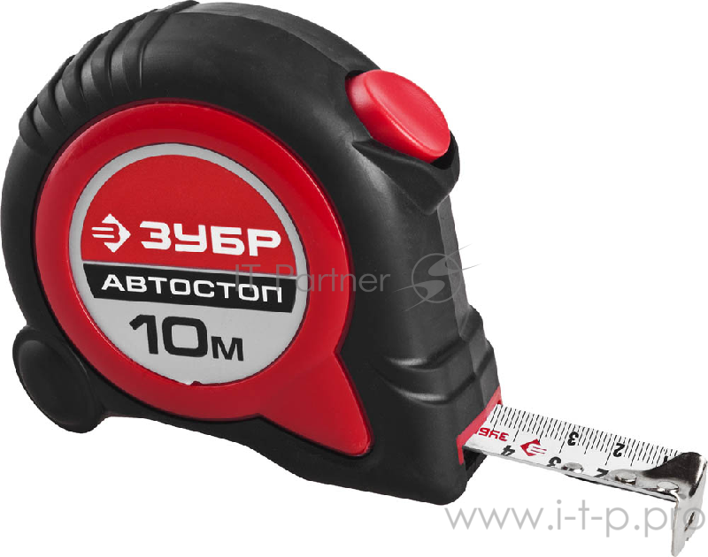 Рулетка ЗУБР 34052-10-25 МАСТЕР двухкомпонентный корпус, автостоп, 10м/25мм