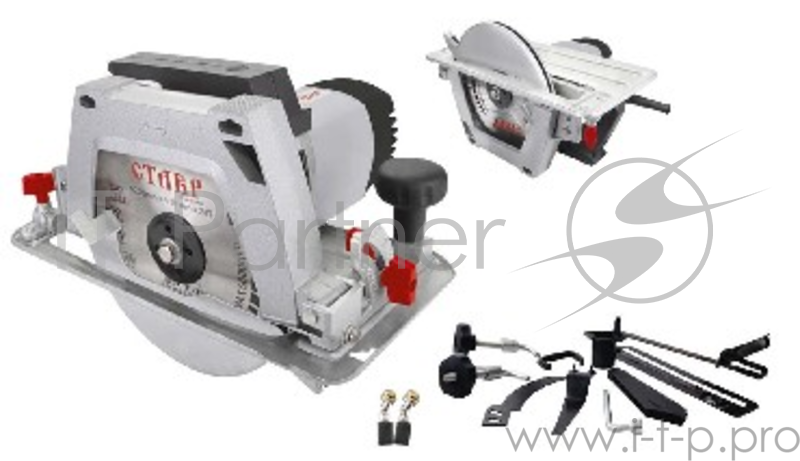 Пила дисковая Ставр ПДЭ-200/1900 СТ(2шт) электрическая 1900 Вт, 6000 об/мин, размер диска 200 мм, посадка 30мм, максимальная глубина пропила 65мм, угол пропила 0-45град, крепление для стационарной установки, параллельный упор, диск в комплекте