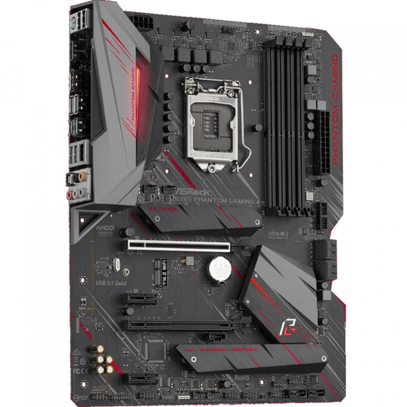 B365 PHANTOM GAMING 4, Socket 1151, Intel®B365, 4xDDR4-2666, HDMI+DP, 2xPCI-Ex16, 2xPCI-Ex1, 6xSATA3, 3xM.2, 8 Ch Audio, GLan, (2+4)xUSB2.0, (5+2)xUSB3.1, 1xUSB3.1 Type-C™, 1xPS/2, ATX, RTL {10}