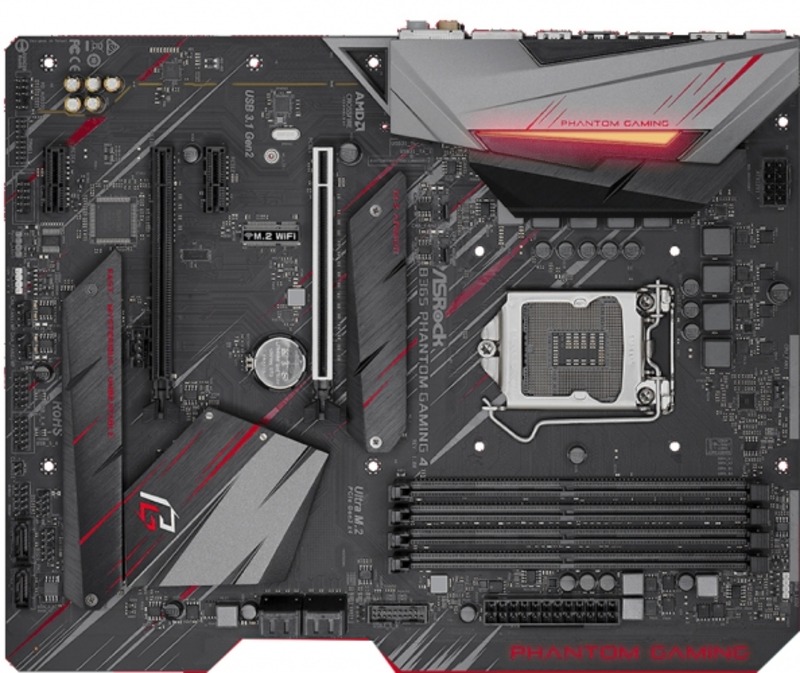 B365 PHANTOM GAMING 4, Socket 1151, Intel®B365, 4xDDR4-2666, HDMI+DP, 2xPCI-Ex16, 2xPCI-Ex1, 6xSATA3, 3xM.2, 8 Ch Audio, GLan, (2+4)xUSB2.0, (5+2)xUSB3.1, 1xUSB3.1 Type-C™, 1xPS/2, ATX, RTL {10}