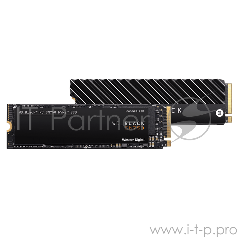 Накопитель твердотельный WD Твердотельный накопитель SSD WD Black SN750 NVMe WDS100T3XHC 1ТБ M2.2280 (с радиатором)