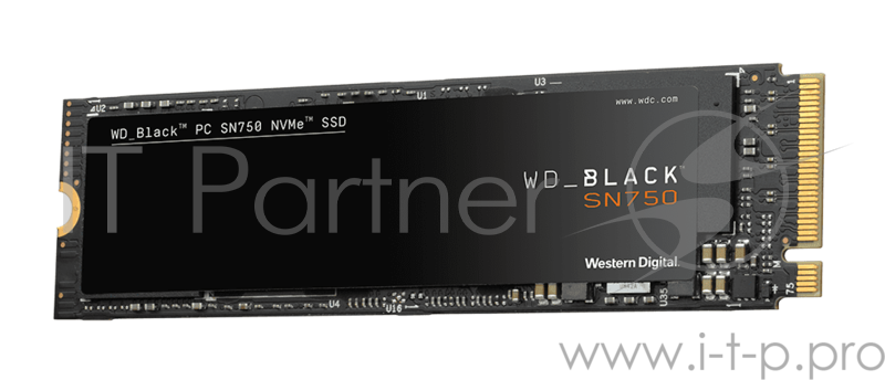 Накопитель твердотельный WD Твердотельный накопитель SSD WD Black SN750 NVMe WDS100T3XHC 1ТБ M2.2280 (с радиатором)