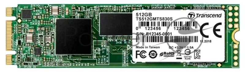 Твердотельный накопитель Transcend 512GB M.2 SSD MTS 830 series (22x80mm) R/W: 560/520