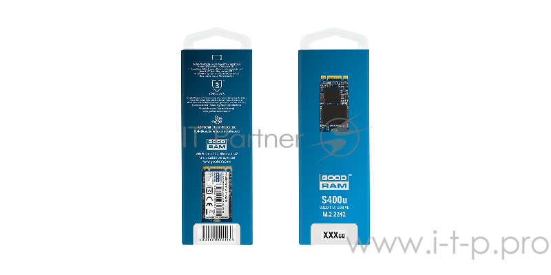 SSD M.2 Goodram 240GB S400U (2242) <SSDPR-S400U-240-42> (SATA3, up to 550/530MBs, TLC, Phison PS3110-S11, 22x42mm)