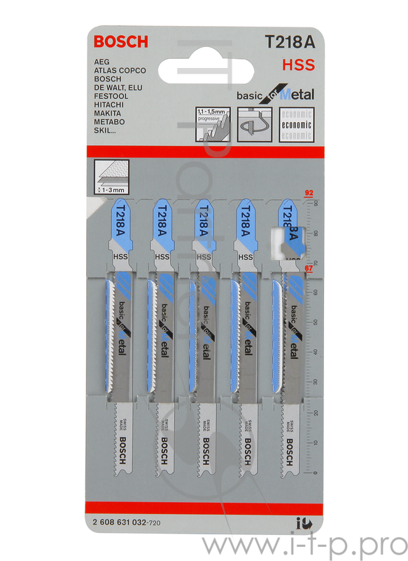 Bosch Bosch 2608631032 5 ЛОБЗИКОВЫХ ПИЛОК T 218 А, HSS