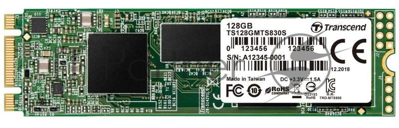 Твердотельный накопитель Transcend 128GB M.2 SSD MTS 830 series (22x80mm) with DRAM cache R/W 560/530 MB/s