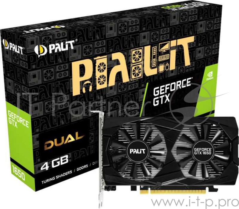 Видеокарта Palit PCI-E PA-GTX1650 DUAL 4G nVidia GeForce GTX 1650 4096Mb 128bit GDDR5 1485/8000/HDMIx1/DPx2/HDCP Ret
