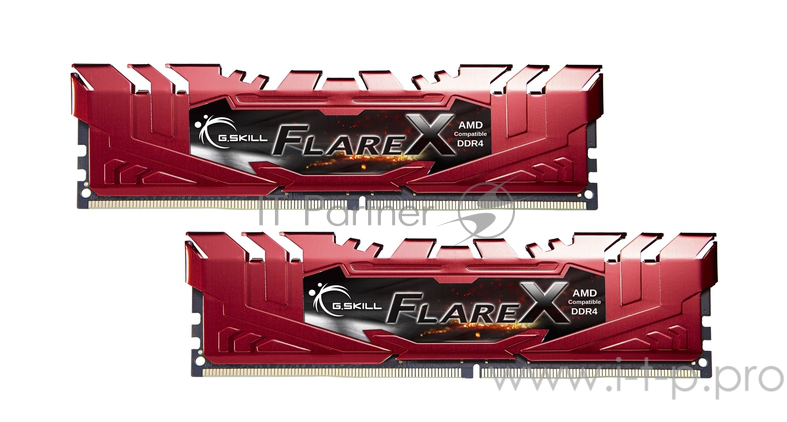 Модуль памяти DDR4 G.SKILL FLARE X (AMD) 32GB (2x16GB kit) 2400MHz CL16 1.2V / F4-2400C16D-32GFXR / Red