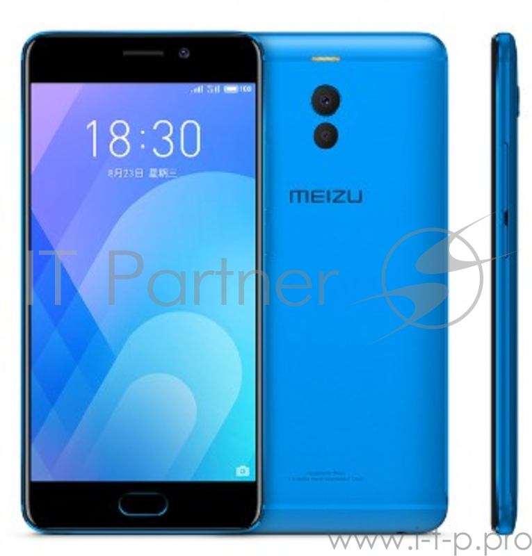 Смартфон MEIZU M6 Blue, 5.2'' 1280x720, 1.0GHz+1.5GHz, 8 Core, 2GB RAM, 16GB, up to 128GB flash, 13Mpix/8Mpix, 2 Sim, 2G, 3G, LTE, BT, Wi-Fi, GPS, Glonass, 3070mAh, 143g, 148.2x72.8x8.3