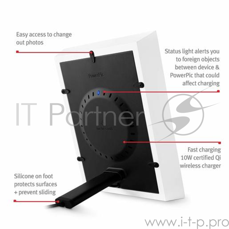 Беспроводное зарядное устройство Twelve South PowerPic для мобильных устройств. Цвет белый.