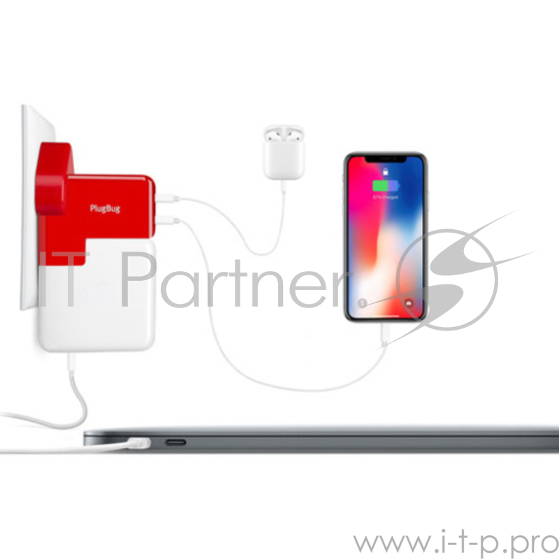Зарядное устройство от сети Twelve South PlugBug Duo для MacBook Pro/Air, iPhone, iPad. Два USB порта 2,1А.