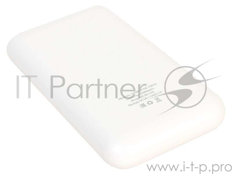 Внешний аккумулятор HARPER PB-10010 white (10000mAh/Li-Pol Выход 2 USB: 5V/1A и 5V/2,1A LED индикатор)