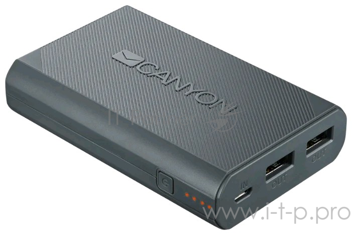 Внешний аккумулятор Canyon CNE-CPBF78DG 7800mAh (Dark Grey). (H2CNECPBF78DG)