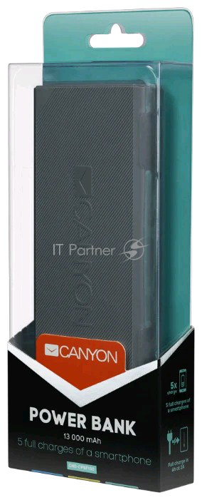 Внешний аккумулятор Canyon CNE-CPBF130W 13000mAh (Dark Gray). (H2CNECPBF130DG)