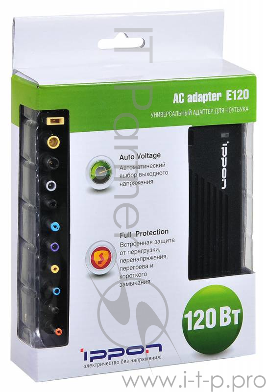 Блок питания Ippon E120 автоматический 120W 15V-19.5V 8-connectors 8A от бытовой электросети LED индикатор