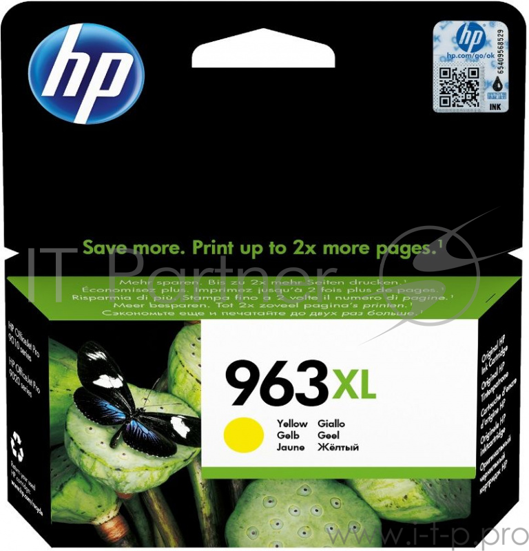 Картридж HP 963XL струйный желтый увеличенной ёмкости (1600 стр)