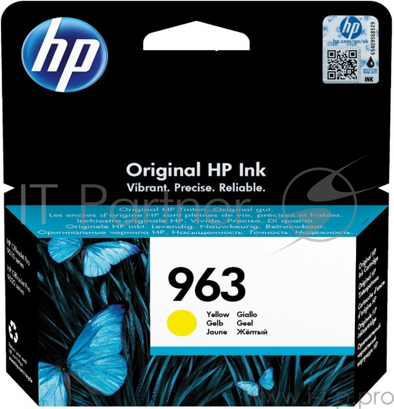 Картридж HP 963 струйный желтый (700 стр)