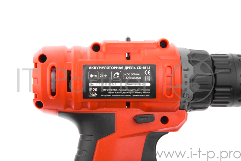 Аккум.дрель MILITARY CD18Li 18В 2х1.3Ач 10мм 0-350/0-1250 об/мин 28Нм в кейсе