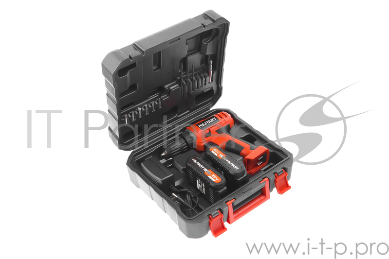 Аккум.дрель MILITARY CD18Li 18В 2х1.3Ач 10мм 0-350/0-1250 об/мин 28Нм в кейсе