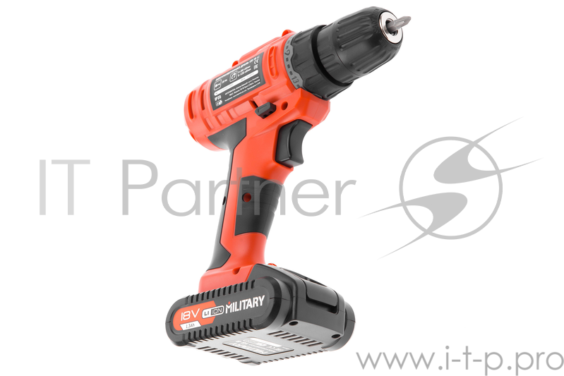 Аккум.дрель MILITARY CD18Li 18В 2х1.3Ач 10мм 0-350/0-1250 об/мин 28Нм в кейсе