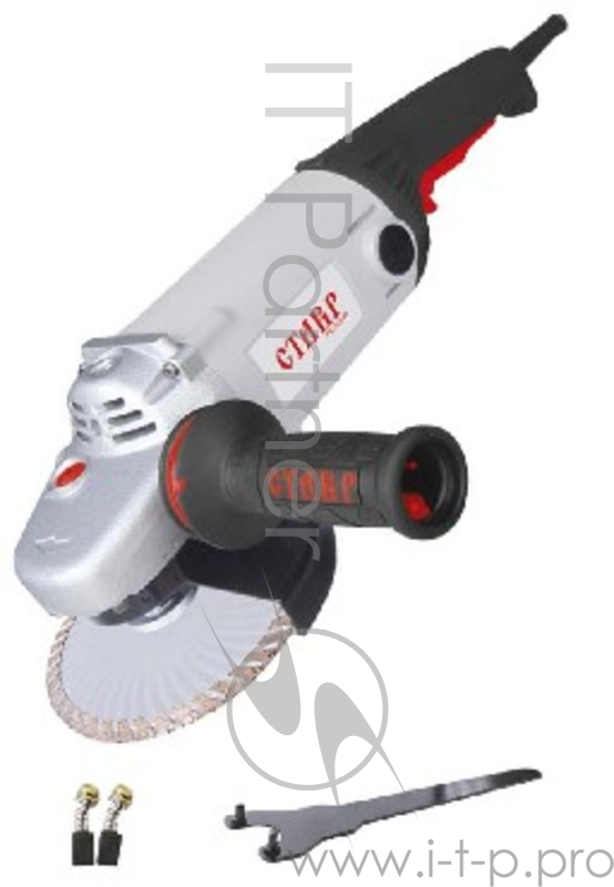 Шлифмашина СТАВР МШУ-180/1800М (220-240В, 50Гц, 1800Вт, 8300об/мин, размер диска 180мм, посадочный размер 22,2мм, резьба шпинделя М14, шнур 3м, вес 6,11кг.)